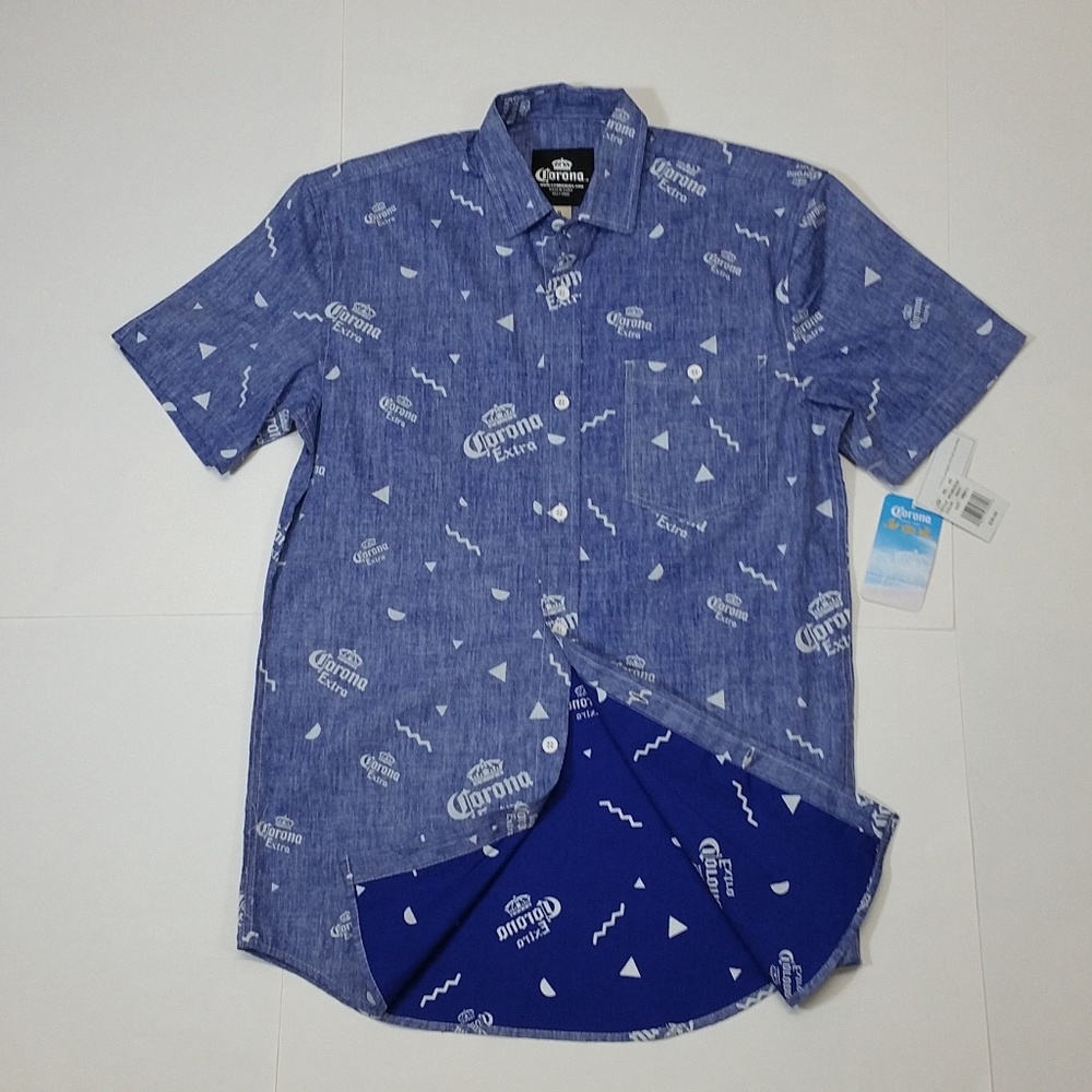 Corona Extra Men's casual Shirts Navy Short sleeve